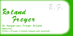 roland freyer business card